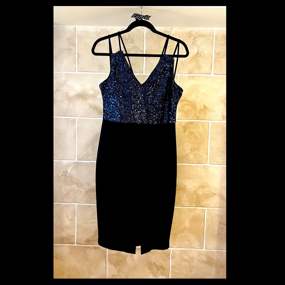 Guess midnight blue cocktail dress.